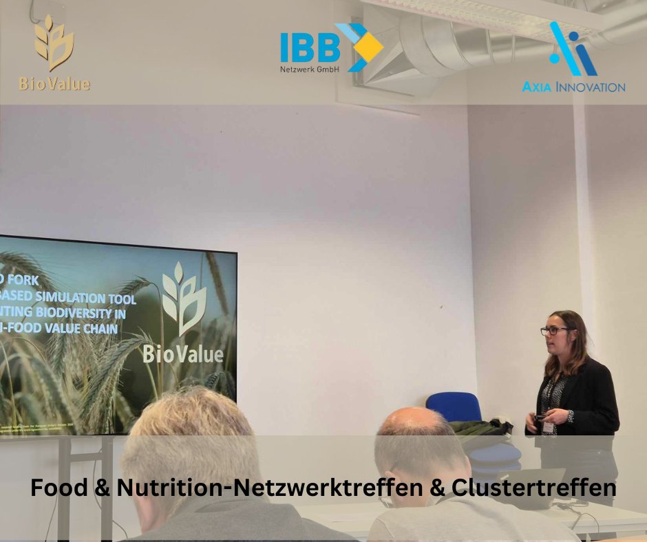 BiovalueProject's tweet photo. 🌱 Last week, AXIA proudly represented #BioValue at the Food &amp; Nutrition-Netzwerktreffen in Munich! AXIA showcased pilot cases &amp; innovative dishes made from underutilized crops—paving the way for a more sustainable future. 🌍🍴 #FoodInnovation #Biotechnology #Sustainability https://t.co/Xkp7nY1agp