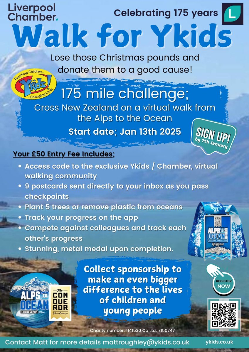 LpoolChamber's tweet photo. #12DaysofCharities

Step up for @Ykids_Charity! 👣

Support children &amp; young people by virtually walking 175 miles from Alps to Ocean 🏞️
 
Change lives, protect the planet, and challenge your colleagues 🌱

Find out more today 📩 mattroughley@ykids.co.uk 📲  0151 9442111 https://t.co/oPzQeeDzLo