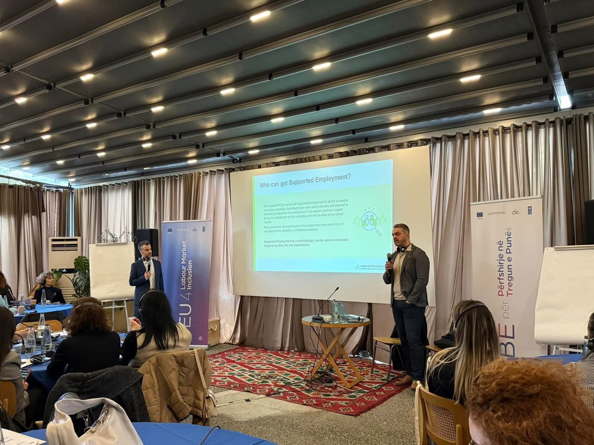 UNDPAlbania's tweet photo. Empowering Communities of Practice at NAES 🔹 Peer learning with 🇸🇪 PES on workplace adaptation 🔹 Swedish best practices in vocational rehabilitation & supported employment. 
With our partners we want to create inclusive opportunities for jobseekers with disabilities! 
@EUinAlbania