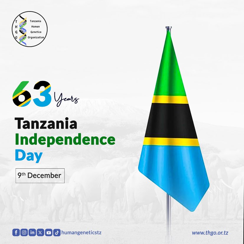 humangeneticstz's tweet photo. 63 years of Tanzania's independence.
Celebrating a journey of unity, resilience, and progress.
#THGO #Tanzania #Independence63 https://t.co/kpnNVkAovJ