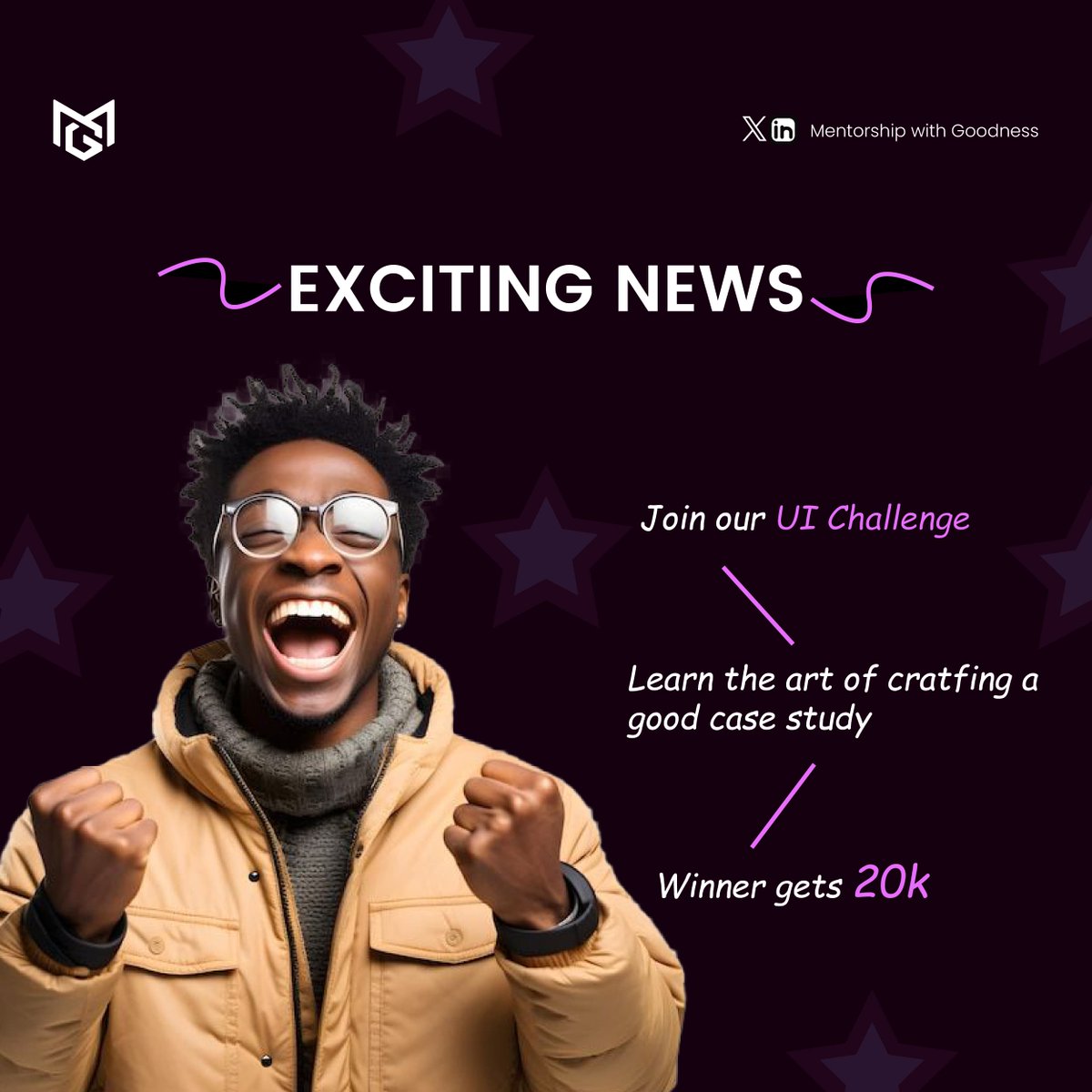 MentorshipWG's tweet photo. 💜🐼Monday Motivation: Finish 2024 Strong!
Our UI Challenge is taking the next level. Create a case study for your portfolio, guided by a free webinar! 🎉
🎁 Winner gets an awesome gift! Don’t miss out. Join now 👉 https://t.co/WDsnDIlOiv
#MWG #FinishStrong #CaseStudyChallenge https://t.co/LawXLZKU1h