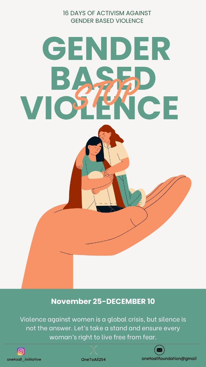 Protect the vulnerable. Speak for the voiceless. Act against GBV. #OneToAllCares #StopViolence #EmpowerChange