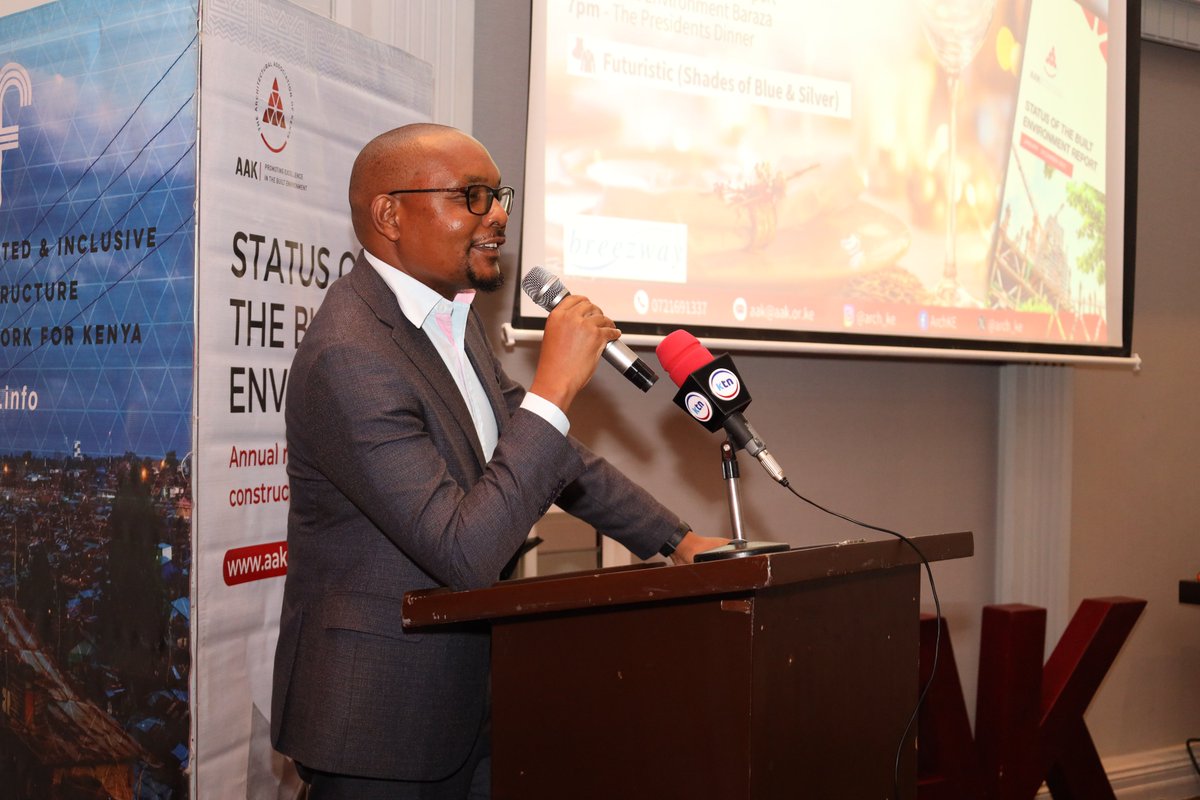 Arch_KE's tweet photo. We were honored to have had Arch Martin Tairo Maseghe, the CECM of Public Works, Infrastructure, Housing and Energy at Taita Taveta County, join us at the Release of the Status of the Built Environment (SBE) 2024 Report.

He gave insights on the challenges that counties face in Development Control, for instance: Budgetary Constraints and Overlapping of Roles between counties and organizations such as KERRA and KURA.

Thank you for being with us.

#aaksberealease2024