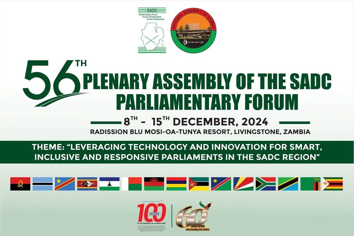 #Breaking  Speaker of SADC Youth Parliament <a href="/SADCYouthParly/">Southern Africa Youth Parliament (SAYP)</a> Hon. Nsama Patrick Mpundu will be addressing the SADC- PF 56th  Plenary  Assembly, Livingstone Zambia 🇿🇲 . <a href="/SAYoF_Official/">Southern Africa Youth Forum (SAYoF)</a> <a href="/sadcpf/">SADC Parliamentary Forum</a> <a href="/sheukurasha/">Sheuneni Kurasha</a>