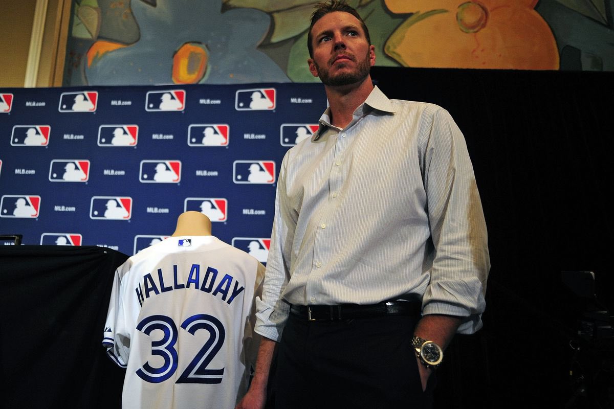 Bluejaysmemes's tweet photo. On this day 13 years ago, Roy Halladay signed a one day contract to retire as a member of the @BlueJays 

#ThankYouDoc #DocForever https://t.co/x0AfAyEyap