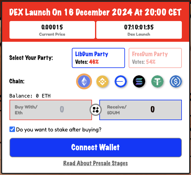Freedum_Fighter's tweet photo. ICYMI: $DUM will have its DEX launch of the 16th of December at 20:00 CET 🫡 https://t.co/c00yQBxUYF