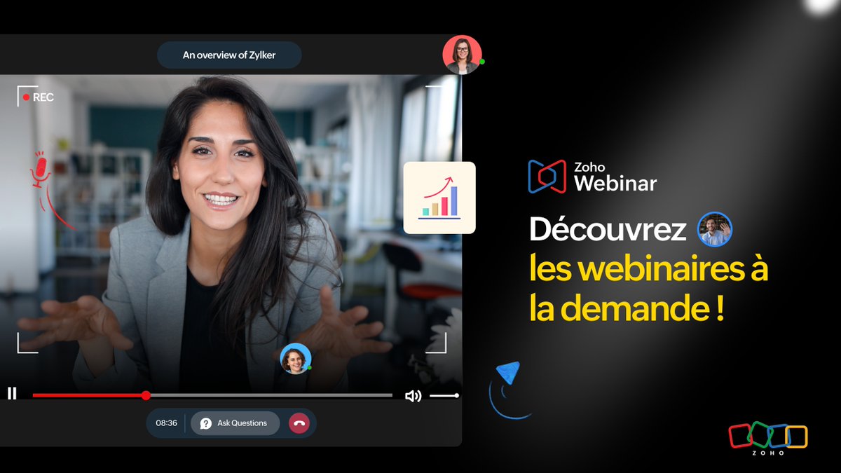 Découvrez les webinars à la demande ! 

Parce que vos clients et prospects ne sont pas toujours présent pour votre webinar à une heure fixe, nous vous présentons aujourd'hui notre nouvelle fonctionnalité : les webinars à la demande !

zurl.co/0Oyo

#ZohoCommunity