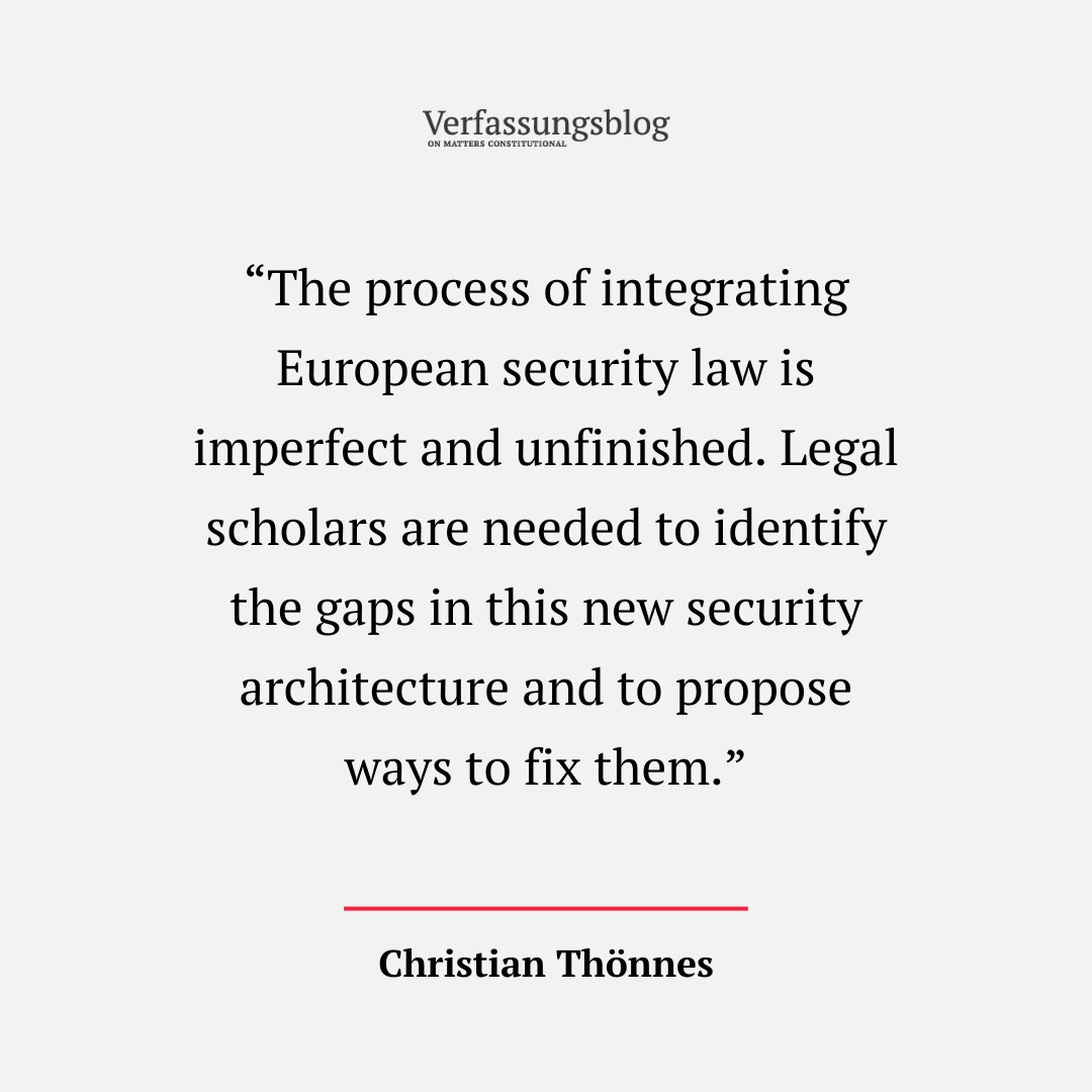 Today marks the start of the symposium on 'The EU AI Act’s Impact on Security Law,' in cooperation with MPI Freiburg. CHRISTIAN THÖNNES highlights the challenges in integrating European security law. Stay tuned for more insights!

verfassungsblog.de/the-eu-ai-acts…