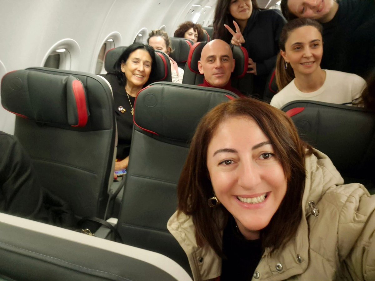 Madame President <a href="/Zourabichvili_S/">Salome Zourabichvili</a> casually traveled in economy class after holding high-level meetings with world leaders.

Selfie: Maiko Dzneladze