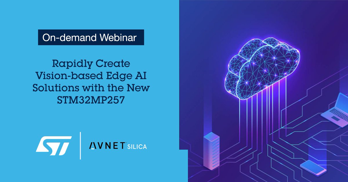 STMicroelectronics (@st_world) on Twitter photo #OnDemand Webinar💻 Discover how easy it is to create computer vision solutions with advanced image classification and object detection based on AI models running on the STM32MP257 evaluation kit.
➡️ spkl.io/6015fXb9B
<a href="/AvnetSilica/">Avnet Silica</a> #OnDemand Webinar💻 Discover how easy it is to create computer vision solutions with advanced image classification and object detection based on AI models running on the STM32MP257 evaluation kit.
➡️ spkl.io/6015fXb9B
<a href="/AvnetSilica/">Avnet Silica</a>