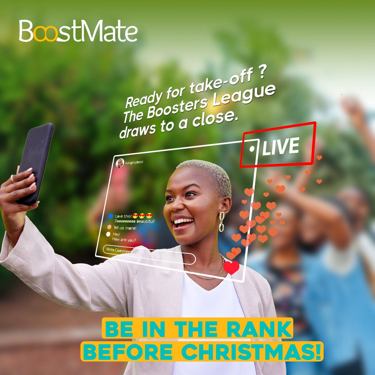 The League of Boosters is almost completed. Be in the Rank, as we are about to take off for the Christmas campaigns. 🚀
Are you a content creator, a streamer, or a Tiktok influencer ? This League is yours !

Join the League Today !

#ContentCreator #BoostMate