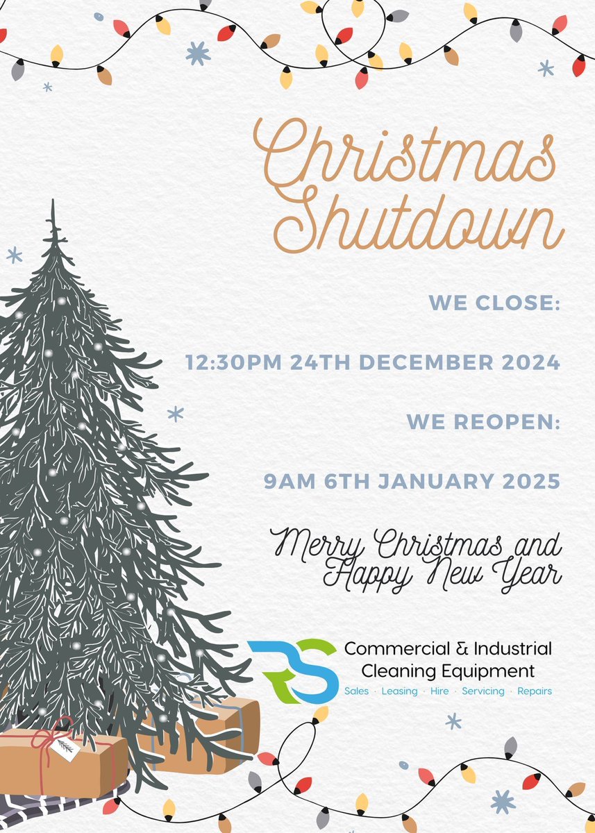 We're closing for the festive shutdown at 12:30pm on Tuesday the 24th of December and will reopen at 9am on Monday the 6th of January 2025.

All stock items ordered before 10am on the 24th will be dispatched the same day. 

Merry Christmas from all of us to all of you.
