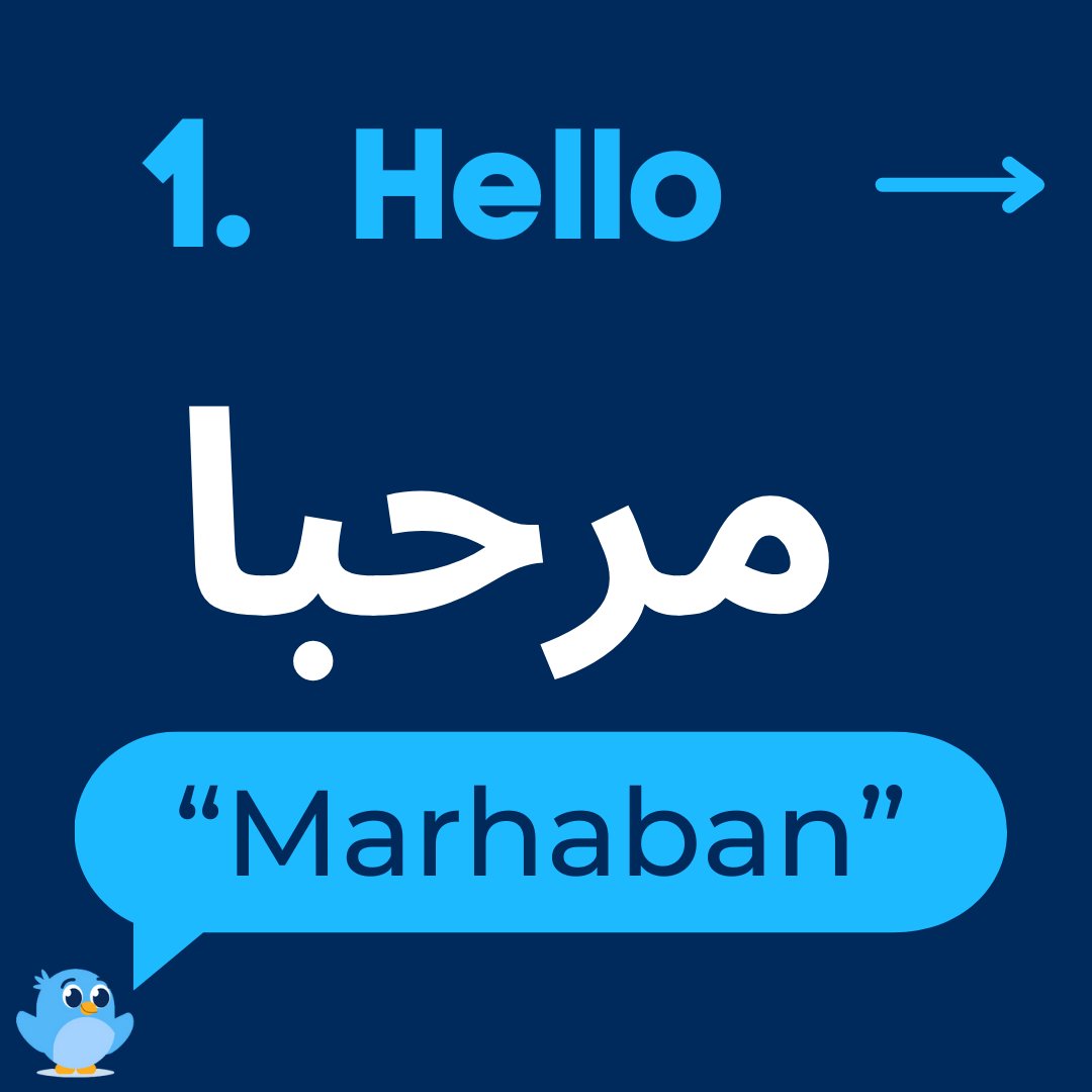 LanguageisE's tweet image. 🌟 Language of the Week: Arabic! 🌟

This week, we’re diving into Arabic! Why not have a go at learning the phrases below?

Give it a go and impress those closest to you! 💬👀

#Arabic #LanguageOfTheWeek #LearnSomethingNew