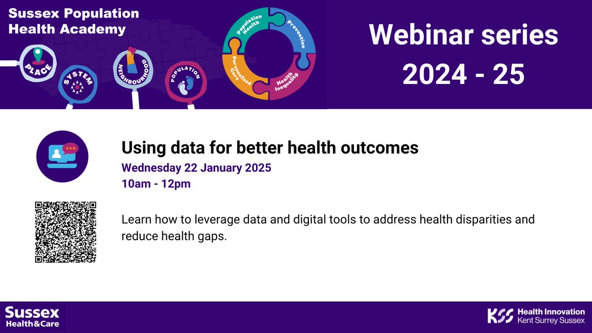 Sussex Health & Care (@sxhealthandcare) on Twitter photo Did you miss the population health webinar on 22 November?
Watch a snapshot to get inspired for the next one in January - 'using data for better health outcomes'.
orlo.uk/XZ8fy
Book your place: orlo.uk/px6UD
<a href="/HealthInnov_KSS/">Health Innovation Kent Surrey Sussex</a> Did you miss the population health webinar on 22 November?
Watch a snapshot to get inspired for the next one in January - 'using data for better health outcomes'.
orlo.uk/XZ8fy
Book your place: orlo.uk/px6UD
<a href="/HealthInnov_KSS/">Health Innovation Kent Surrey Sussex</a>