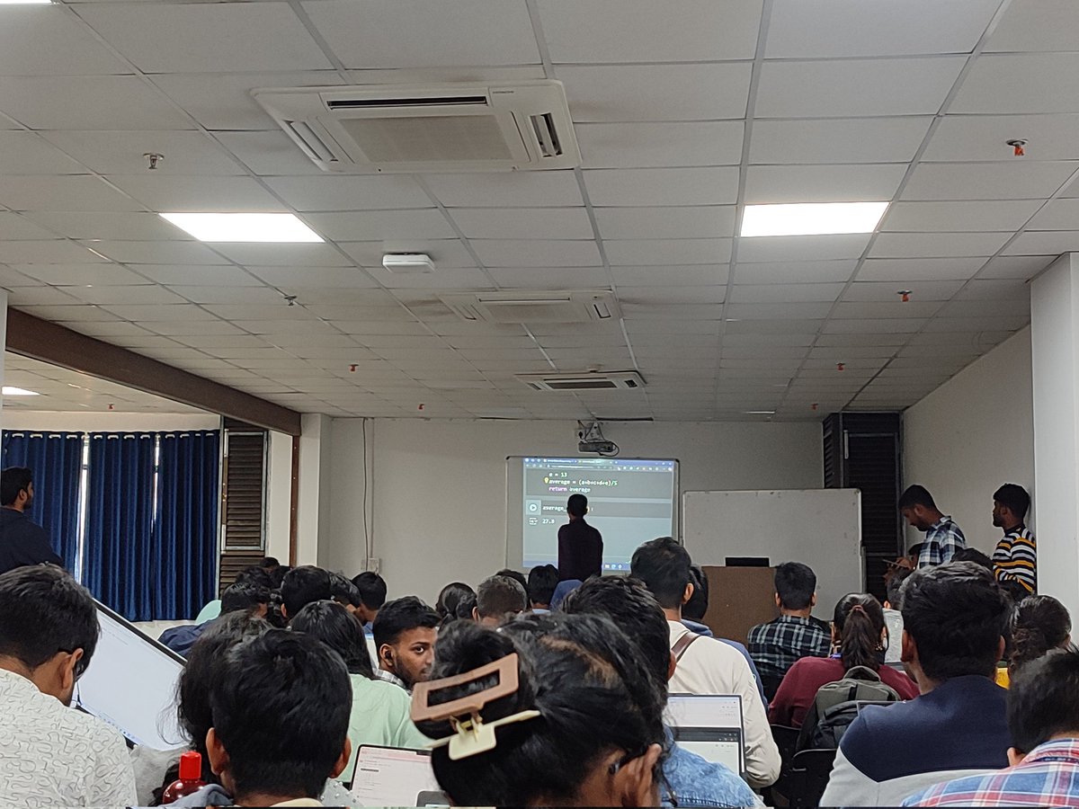 roychowdhury_ar's tweet photo. Hello Everyone👋
Excited to have kickstarted my Python journey with a workshop by @gdscmakaut and our amazing seniors!🚀
Learned the basics and I'm ready to explore more in this powerful language 🐍. Thanks to @mr_sinhaaaa @Adi_7015
#PythonProgramming #TechJ
#Google #India https://t.co/t1VyZMvQa6