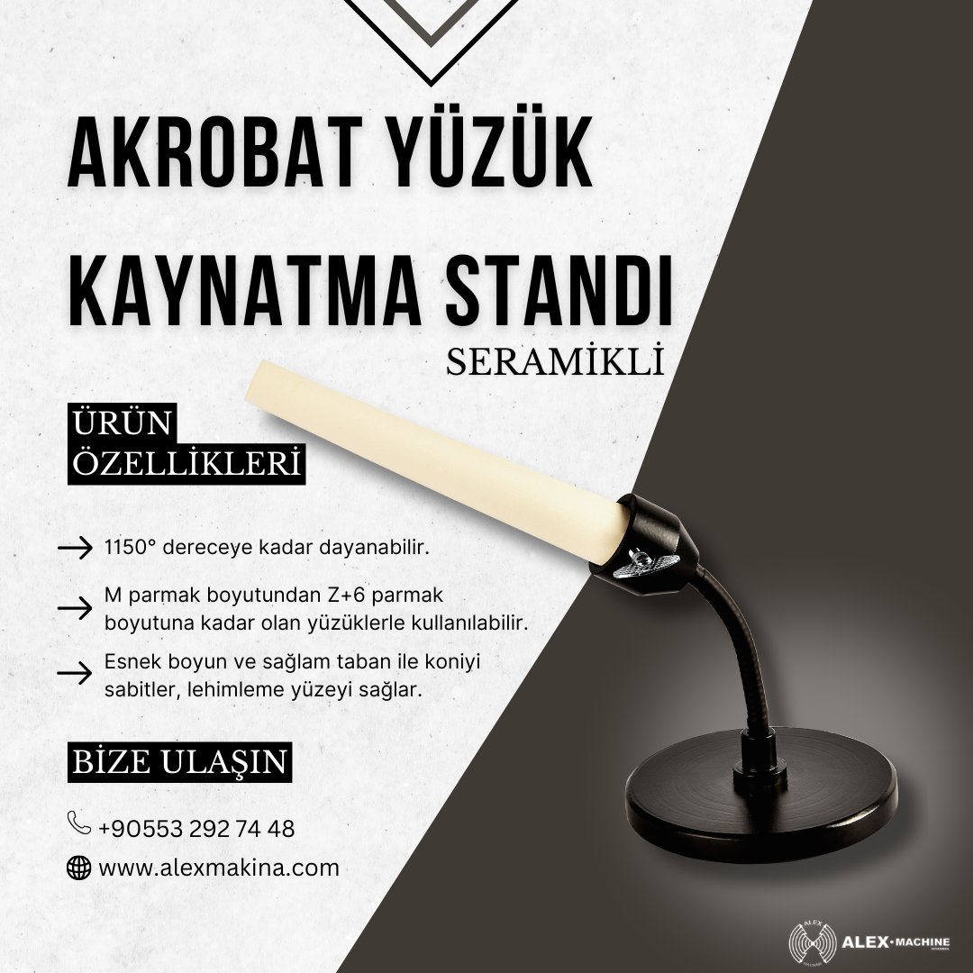Alex Makina | Türkiye'nin En Büyük Kuyumcu Malzemeleri Sitesi
Akrobat Yüzük Kaynatma Standı Seramikli | Alex Makina
 Bu seramik lehimleme konisi, yüzüklerde yapılan kaynak ve lehimleme işlemlerinde yüzüğün sabit tutulmasını sağlar.