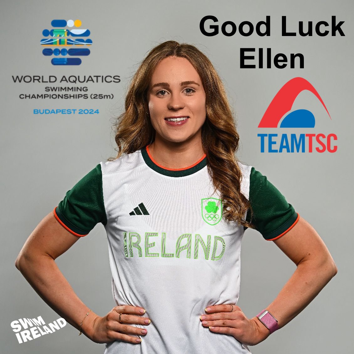 TEAMTSCSWIM's tweet image. Wishing the very best of luck to TeamTSC member @walsheellen as she starts racing tomorrow at @WorldAquatics #AQUABudapest24 as part of the @swimireland TEAM.

#FunFastFearless #AllezEllen 

📺 apps.apple.com/app/id64499441…
📊 omegatiming.com/2024/world-aqu…