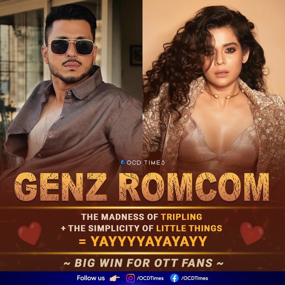 ocdtimes's tweet photo. The rom-com to rule all rom-coms. Amol and Mithila together! 🔥🔥
.
#OCDTimes #RomCom #Romance #Romantic #Comedy #Tripling #LittleThings #AmolParashar #Bollywood #OTT #GenZ #LoveStory #ModernLove #MithilaPalkar https://t.co/gTEyvil89L