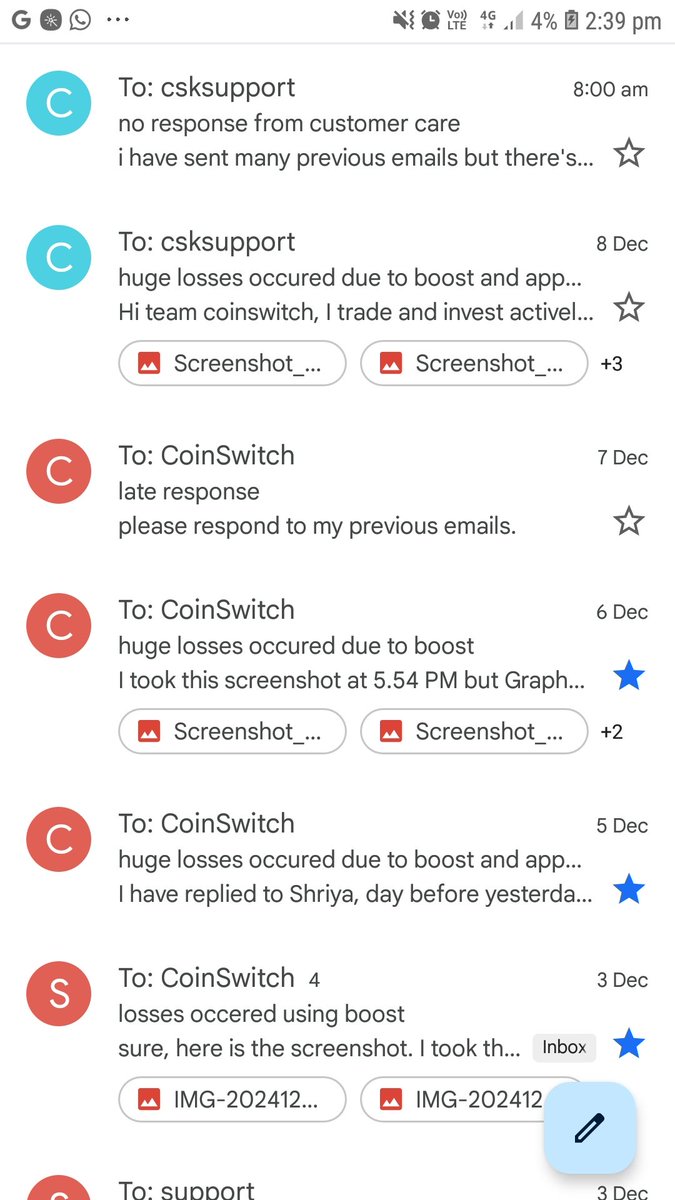 retroscxpe's tweet photo. @CSKSupport 
I've sent numerous mails to coinswitch support but there's been no response so far. https://t.co/K0JE5EntyF