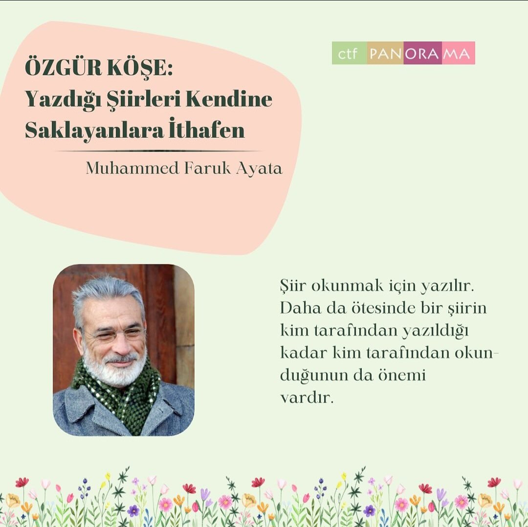 Şair olmanın ölçüsü nedir, şiir yazıyorsak bizzat kendimizin şair olup olmadığını nereden bilebiliriz? İsmet Özeľ'e yönelttiğimiz sorumuz ve cevap üzerine düşündüğümüz yazımız 31. sayıda Özgür Köşemizde sizlerle..