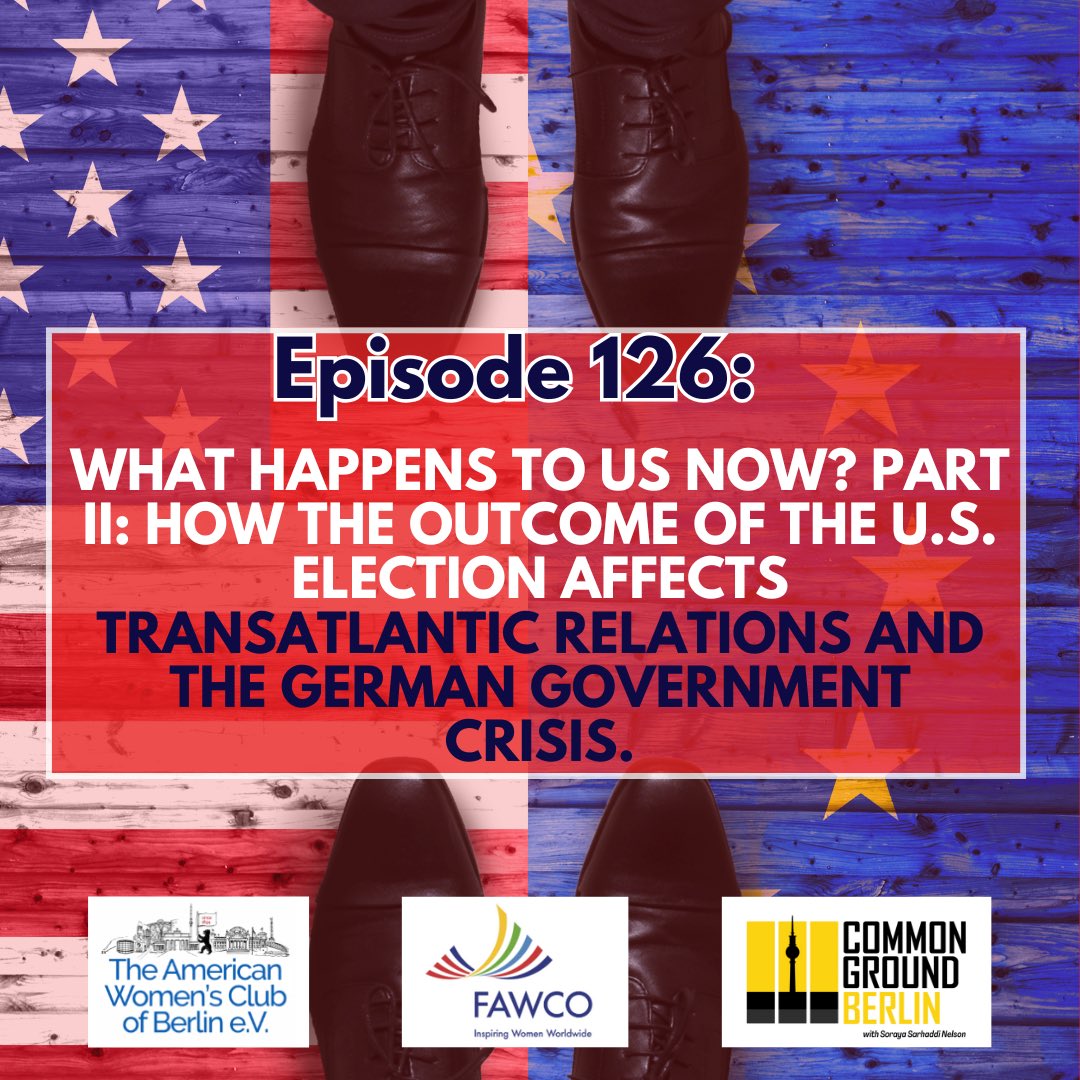 CGBerlinPodcast's tweet image. Part 2 of our U.S. election analysis with host @sorayanelson, @CChucholowski and @ecfr’s @JyShapiro is out now on all platforms. Listen here: shorturl.at/kL137