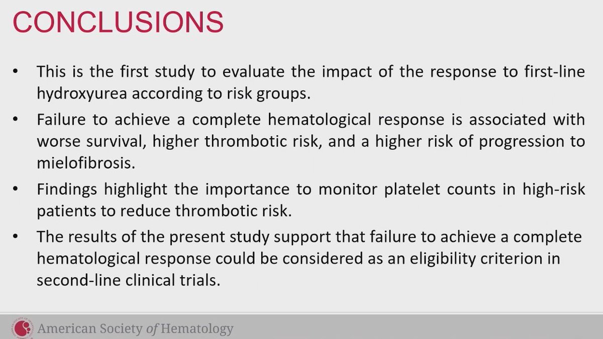 CONGRESS | #ASH24 | PRESENTATION

Marta Santaliestra <a href="/HematologiaMT/">Hematologia Hospital Universitari MútuaTerrassa</a> shares findings from an analysis of the prognostic impact of achieving complete hematological response (CHR) and resistance/intolerance (R/I) to HU in patients from the Spanish registry of ET (N = 1,080).

CHR
