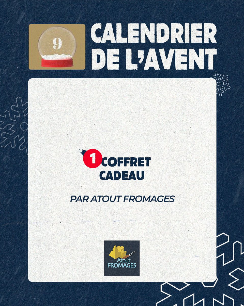 bruleursdeloups's tweet photo. 🎅 𝑪𝑨𝑳𝑬𝑵𝑫𝑹𝑰𝑬𝑹 𝑫𝑬 𝑳'𝑨𝑽𝑬𝑵𝑻 #9

Case numéro 9️⃣ sur 2️⃣4️⃣ !🎄

Le neuvième cadeau offert par notre partenaire Atout Fromages : 𝐮𝐧 𝐜𝐨𝐟𝐟𝐫𝐞𝐭 𝐜𝐚𝐝𝐞𝐚𝐮 𝐀𝐭𝐨𝐮𝐭 𝐅𝐫𝐨𝐦𝐚𝐠𝐞𝐬 🧀

👉 𝗣𝗼𝘂𝗿 𝗽𝗮𝗿𝘁𝗶𝗰𝗶𝗽𝗲𝗿 :
• Suivre notre compte
• Retweeter la publication

Le vainqueur sera annoncé demain en commentaire et contacté en privé 📲

#BDLNATION 🔴🔵