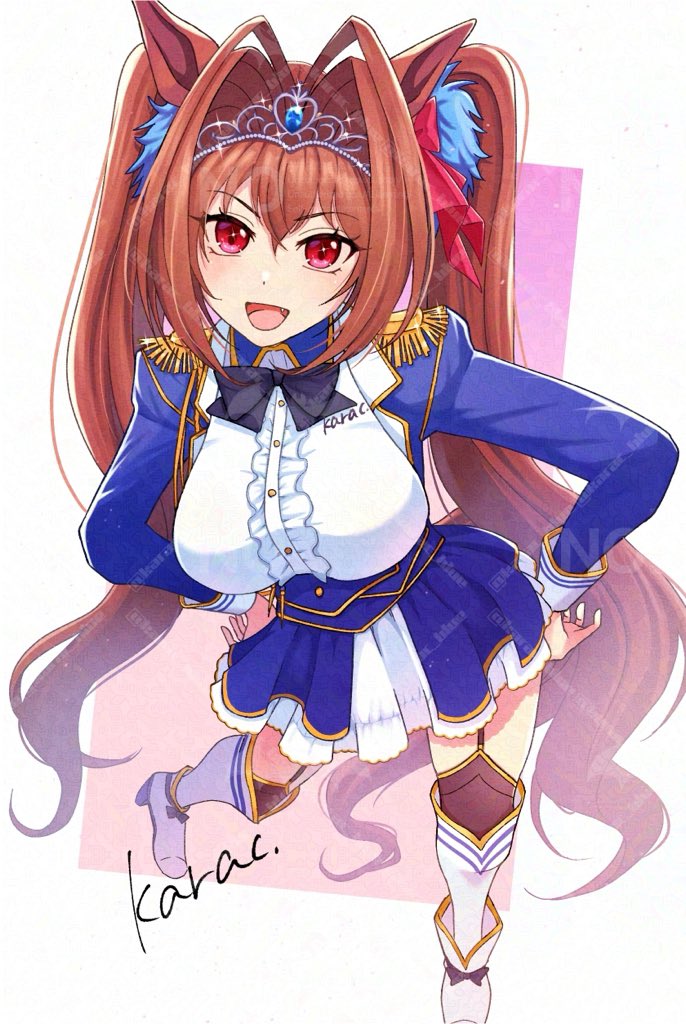 karac_blue's tweet image. 「今あたしのこと、かわいいって思ったでしょ？　顔に書いてあるわよ！」

#ウマ娘　#ダイワスカーレット 

初描きシリーズ、今回はダスカです💪🏻✨
描いたことない子が多すぎる🥹