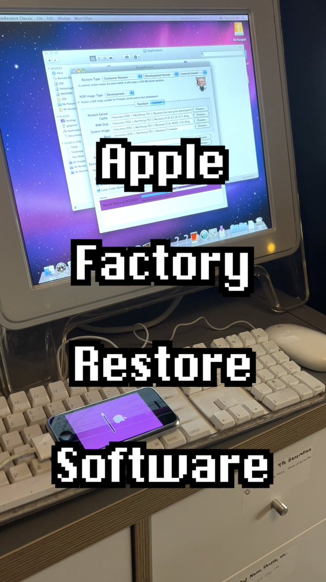 AppleDemoYT's tweet image. An internal iPhoneOS 3.1.2 restore bundle has leaked, allowing for supported iPhones and iPods to be restored to full prototype software without exploits or jailbreaks. This is awesome! Check out my YouTube Short to watch it in action! #appleinternal 

youtube.com/shorts/Ye7gkFf…
