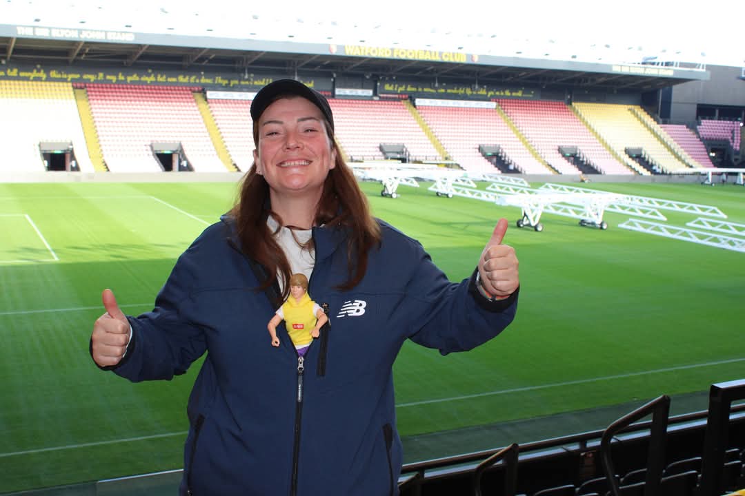 PowerfulPuff420's tweet photo. My friend Daisy at watford football stadium with her @justinbieber doll as she is a mega fan of Justin. 

#justinbieber #watfordfoorballstadium https://t.co/KoQBGNxnbL