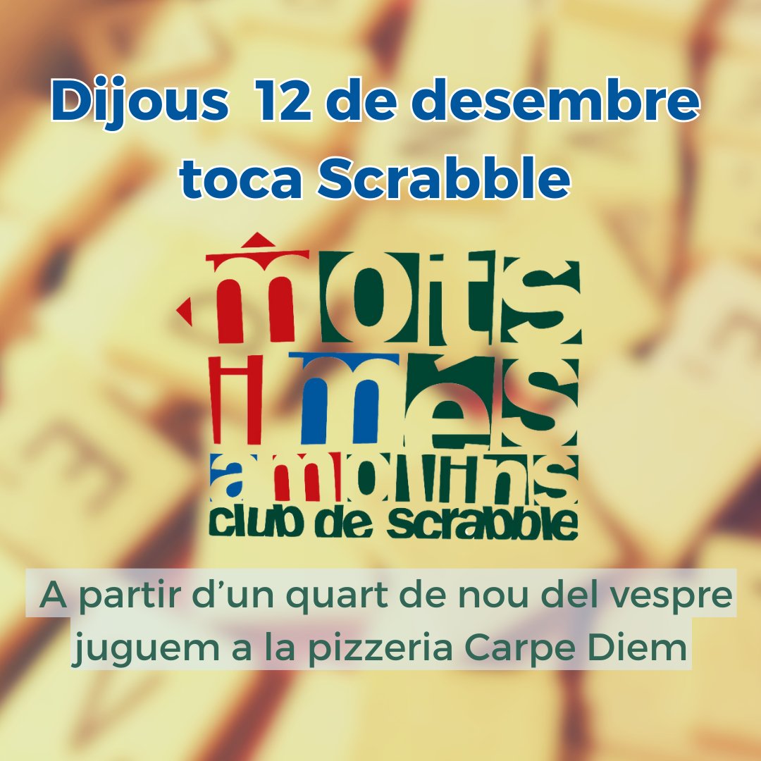 El trimestre de tardor s’acaba: dijous, darrera trobada ordinària!
#scrabbleencatalà 
#scrabble 
#molinsderei 
#cultura
