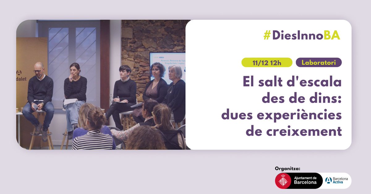 Tandem Social (@tandemsocial) on Twitter photo 👉 Si la teva empresa d’#ESS es planteja créixer, vine al laboratori en línia "El salt d'escala des de dins: dues experiències de creixement".
🗣️ Coneix els aprenentatges de <a href="/Filalagullacoop/">Fil a l'agulla Coop.</a> i #TandemSocial.
📆 Dimecres, a les 12 h.
📎 tuit.cat/f2A9i 👉 Si la teva empresa d’#ESS es planteja créixer, vine al laboratori en línia "El salt d'escala des de dins: dues experiències de creixement".
🗣️ Coneix els aprenentatges de <a href="/Filalagullacoop/">Fil a l'agulla Coop.</a> i #TandemSocial.
📆 Dimecres, a les 12 h.
📎 tuit.cat/f2A9i