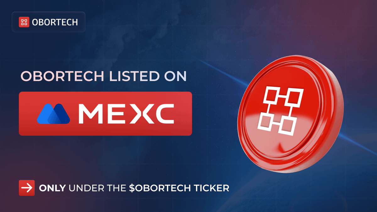 OBORTECHhub's tweet photo. 🟥 OBORTECH is thrilled to announce that $OBORTECH is now listed on @MEXC_Official!

Note: Due to a similar-name token (OBOT) is already in MEXC, the $OBOT token is listed under the $OBORTECH name in MEXC.

Link to the pair: https://t.co/V63zLyBqIf

The listing announcement: https://t.co/PHWvUbpI7c