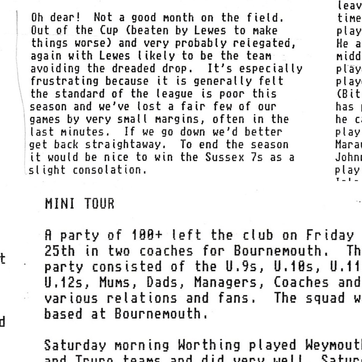 wrfc100's tweet photo. Today’s look back through the @worthingrfc archives takes us back to April 1994

Full size copies and many more pages here - https://t.co/hu5shLP2Uj

#WRFC100 #centenaryyear #worthing #100years #oneclub #oneworthing #rugbyforall https://t.co/6TDQFsuzk4