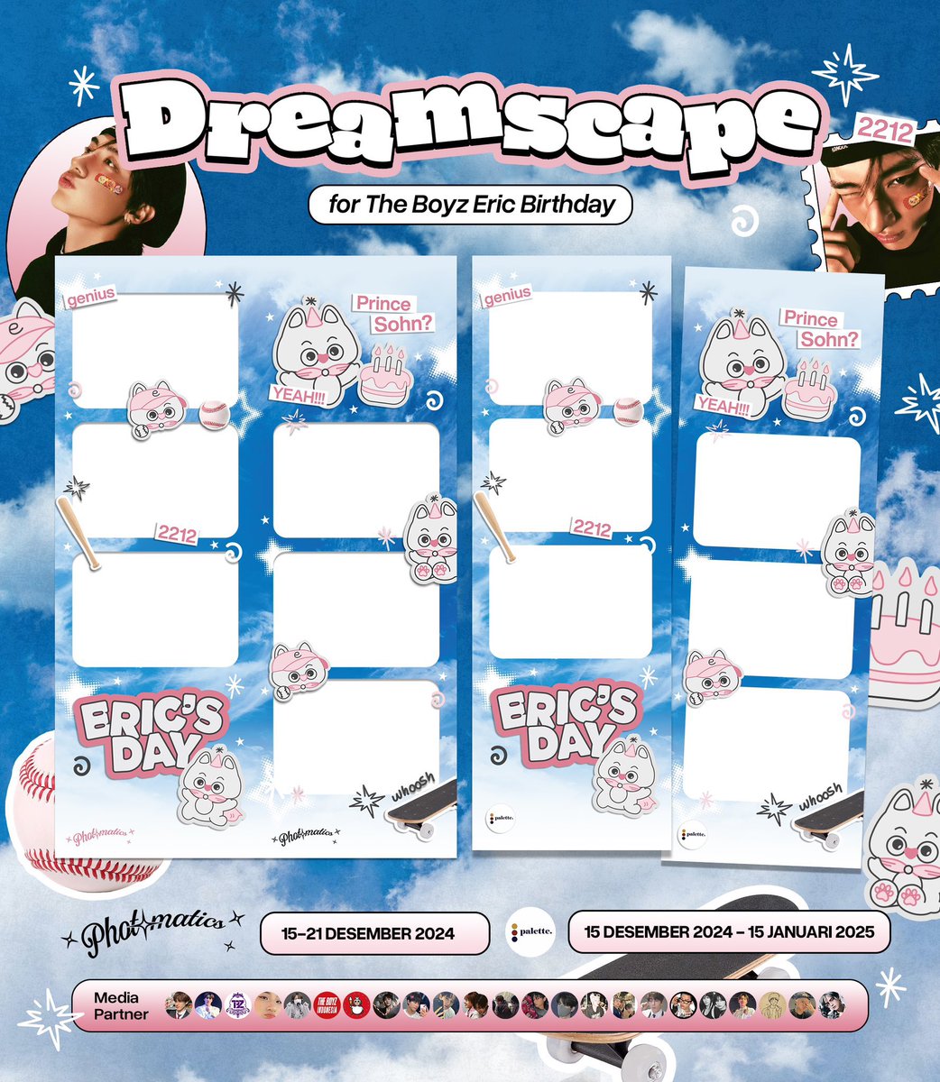 ohmymy333's tweet photo. ๐๐ซ Itโs time to shine for Ericโs Day! ๐ซ๐
The Boyz #ERIC 24th Birthday Photobooth Event by @2212Dreamscape
๐ @photomaticsid & @palette__id
๐
15 Dec 24 - 15 Jan 25
Make every shot unforgettable and show off your love for Eric by using #DreamscapeWithEric and tagging us๐ https://t.co/HJupr3pml3