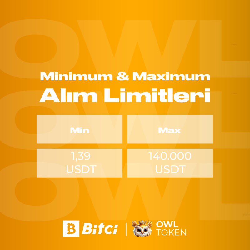 safebitcom's tweet photo. 📢 Bitci'den "Geri Alım Garantili" yeni ön satış! 🦉

😇 $OWL ön satışı, bugün saat 14:00'te başlıyor!

💵 1 adet OWL, 0,018 USDT'den satışa sunulacaktır.

🔒Kilitli Ön Satış

💎5.000 USDT değerinde OWL alanlar, bir sonraki launchpool projesinden 3 kat fazla airdrop kazanacaktır.