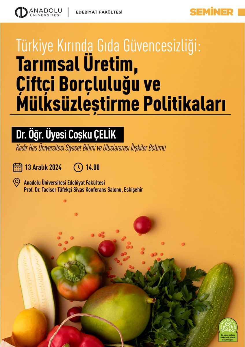 cosku_clk's tweet photo. Cuma gunu, Eskisehir Anadolu Universitesi'nde tarim-gida krizi, uretici borclulugu ve mulkiyet transferi uzerine konusacagiz... https://t.co/bvQFouRG6R
