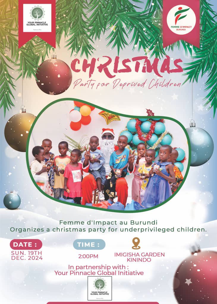 This holiday season…🎉 #ChristmasForChildren #GivingBack #FemmeDImpact #Childrensorphanage #Orphanage #YourPinnacleGlobalInitiative #CommunityLove #SpreadingJoy #UnderprivilegedChildren #HolidaySpirit #BurundiEvents #ChristmasParty #MakeADifference #JoyOfGiving