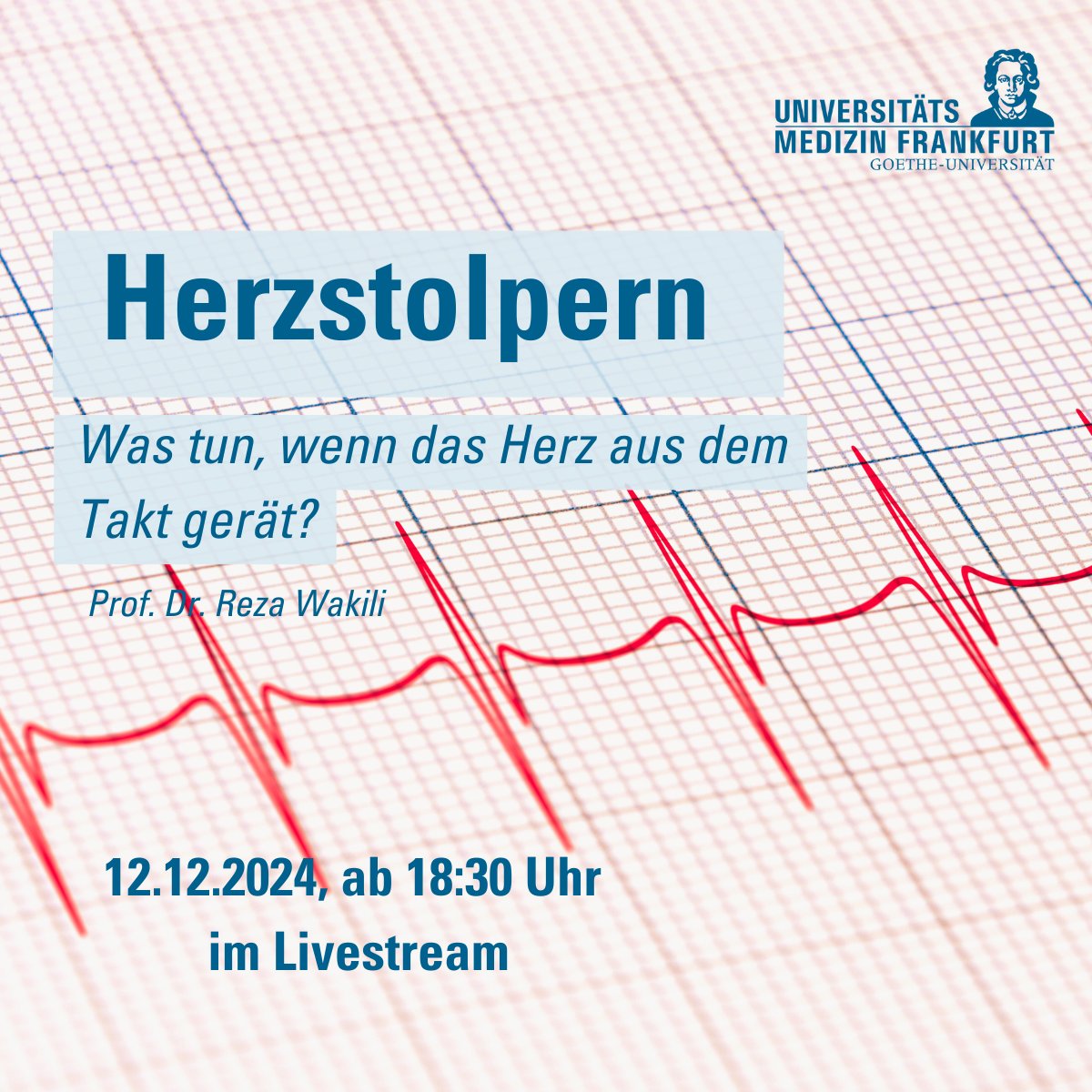 Livestream: #Herzstolpern – Was tun, wenn das Herz aus dem Takt gerät?
Herzrhythmusstörungen können harmlos sein, aber auch gefährliche Folgen wie Schlaganfall oder Herzinsuffizienz haben.
 📅12.12. 18:30 Uhr | Anonyme Fragen im Chat möglich 👉vimeo.com/event/2509005