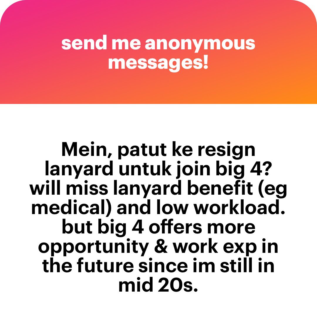meinmokhtar's tweet photo. Ikut laa anon. Selalu dgr big 4 masuk lanyard. Tak dengar lagi lanyard masuk big 4 https://t.co/52l8rTDyPS