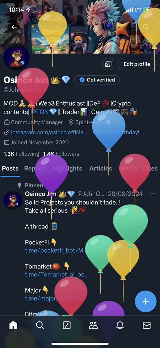 JohnOsinco's tweet image. Hi everyone @web3  today is my birthday 🎉 
Am grateful to God for my life thus so far..! 
It’s a new and a fresh beginning for me 🎊
Celebrate with me 🥳🎈

#Chapter24 #birthdayboy