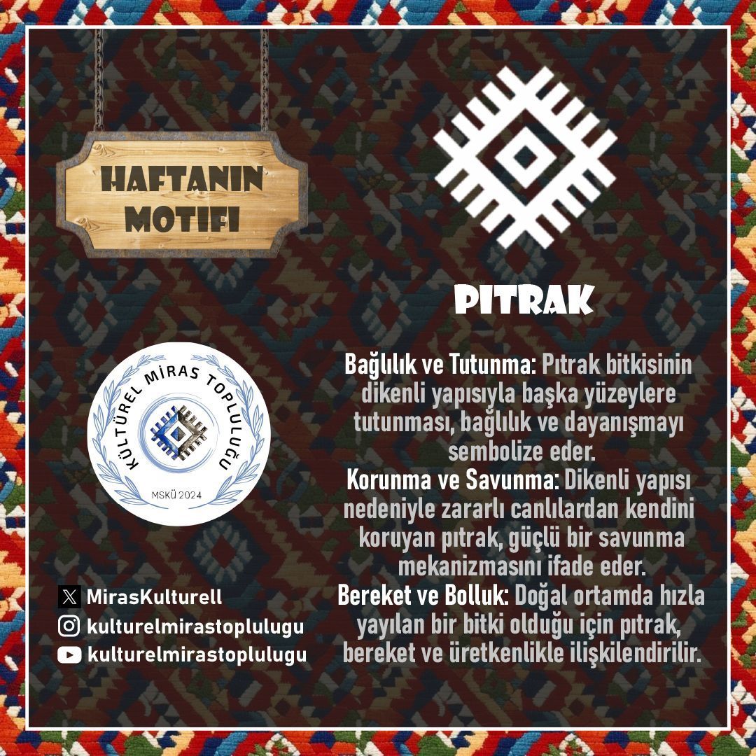 Bu haftanın motifi #pıtrak olsun, haftamız da onun gibi bereketli olsun! 

#haftanınmotifi