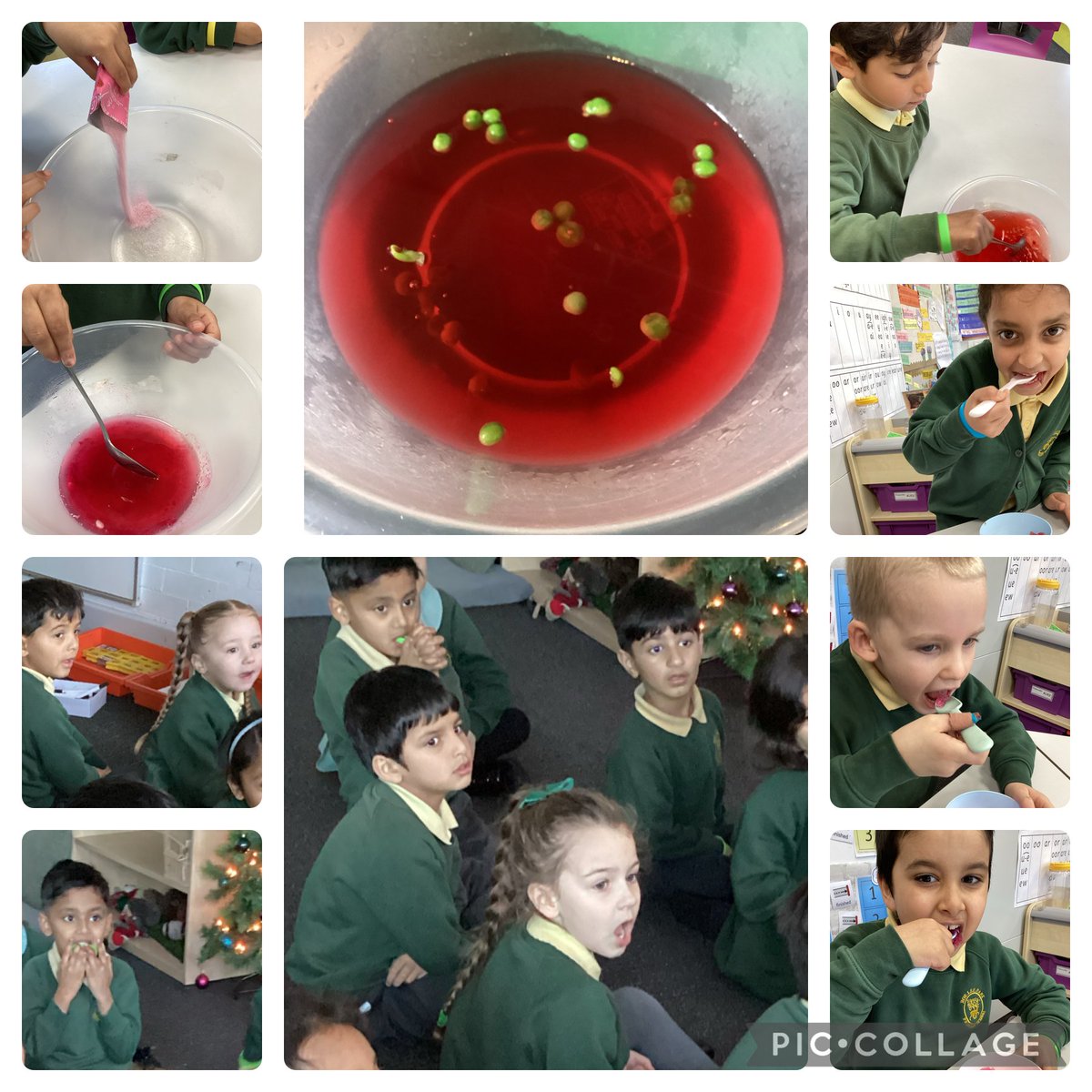Year 1 have been reading Supertato and last week, they received a letter from the Tesco manager, saying that lots of Evil Peas were on the loose and we needed to trap them. So that's exactly what the children did! They managed to successfully trap the Evil Peas in jelly.