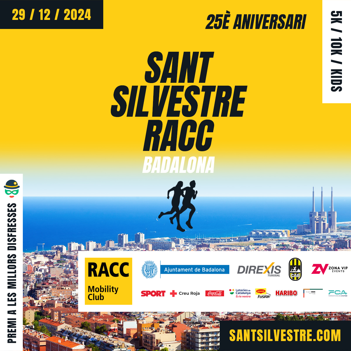 El diumenge 29 de desembre tindrà lloc el 25è Aniversari de la Cursa Sant Silvestre. 🏃‍♂️🏃‍♀️

Cursa de 10 km i 5 km, passant pels carrers més cèntrics de la ciutat on els més petits de la família podran gaudir també de curses infantils pel Passeig Marítim.🥇🏆

#esportsbdn
#badalona