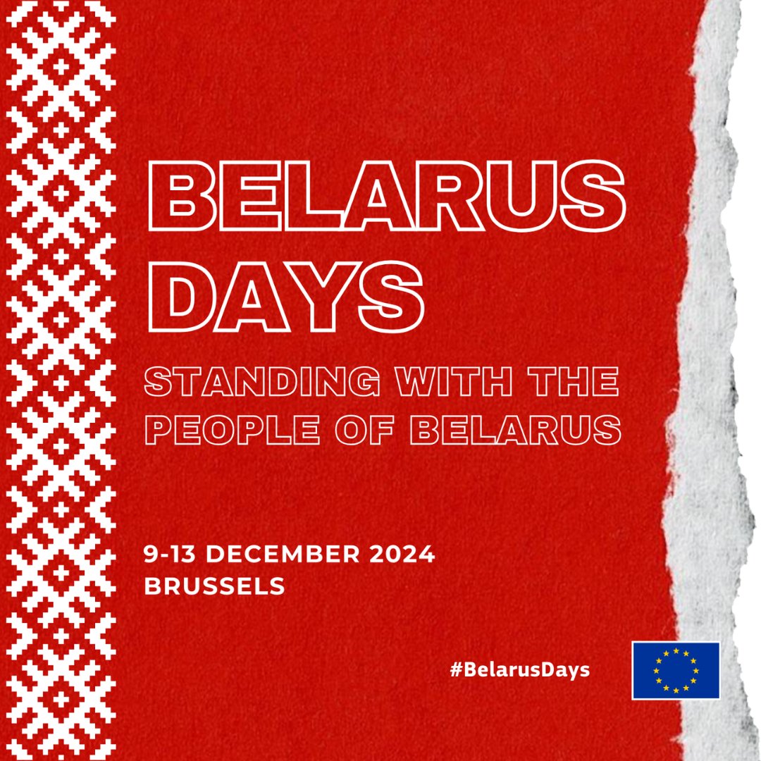 The #BelarusDays kick off today in Brussels!

A series of events organised and dedicated to Belarus and its people, attended by more than 100 representatives of diverse Belarusian organisations and institutions.

Full programme: europa.eu/!R6gPvV

#StandWithBelarus