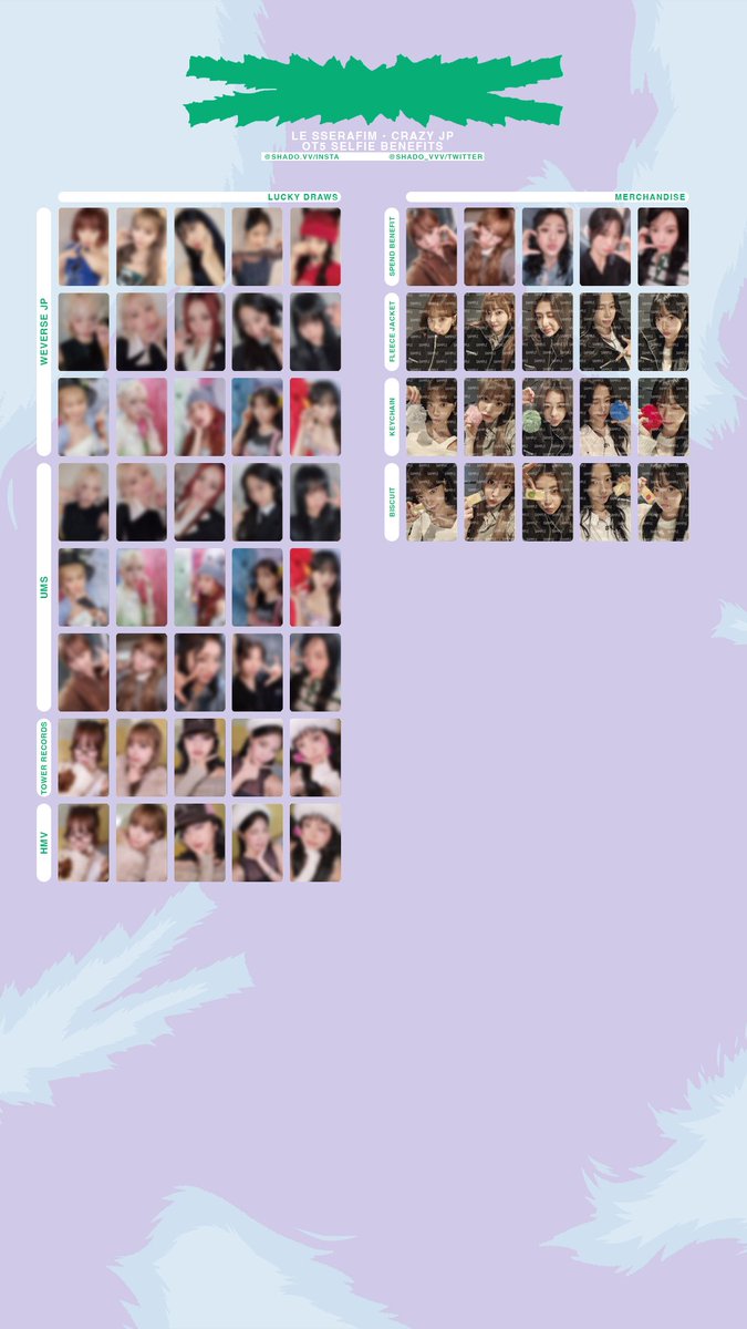 091224 - LE SSERAFIM - Crazy JP OT5 selfie benefit template
