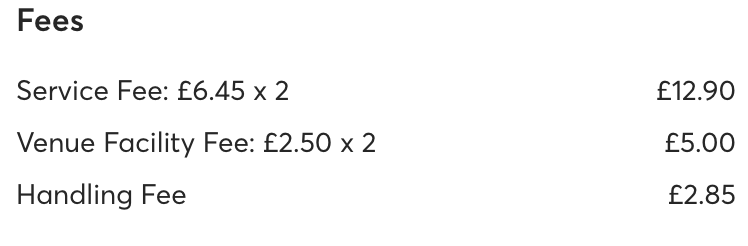 Skardon's tweet photo. Hey @TicketmasterUK, what are these fees for please? https://t.co/COK61PWNEJ