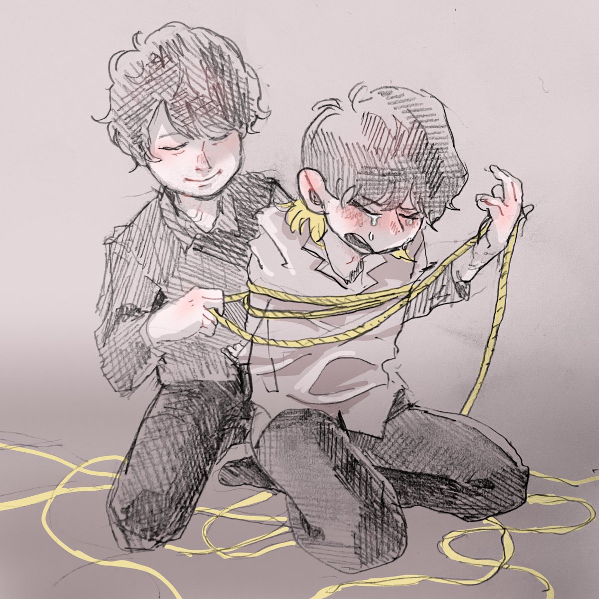 hairu_nawa's tweet photo. 昨日見たぼく���わのイラストを無ちゃん(@tukatenai_yoooo )が描いてくれた！！！
 @sora_kindan78 ✕@hairu_nawa 
素敵すぎるっ！！！！
ボクなわFAめちゃくちゃ嬉しいです🥰🥰🥰

 #ボクなわ https://t.co/12sOSFbLe2