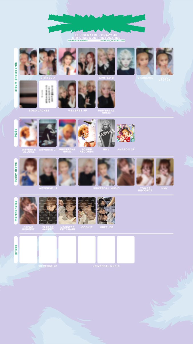 ちぃさま専用ページ 091224 - LE SSERAFIM - Crazy JP Member photocard template