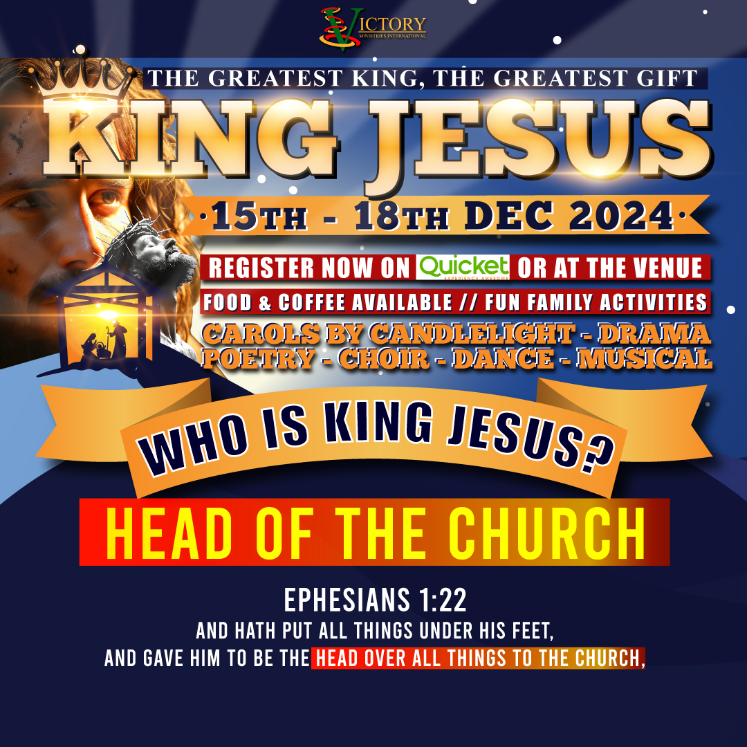 𝐖𝐇𝐎 𝐈𝐒 𝐊𝐈𝐍𝐆 𝐉𝐄𝐒𝐔𝐒?
🔸 𝐇𝐄𝐀𝐃 𝐎𝐅 𝐓𝐇𝐄 𝐂𝐇𝐔𝐑𝐂𝐇 🔸

📖 𝐄𝐩𝐡𝐞𝐬𝐢𝐚𝐧𝐬 𝟏:𝟐𝟐
"And hath put all things under His feet, and gave Him to be the Head over all things to the church."